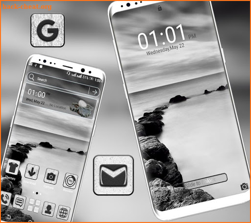 Sea Stone Monochrome Launcher Theme screenshot