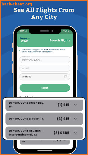 SearchGWP Go Wild Pass Flights screenshot