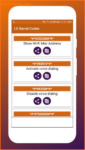 Secret Codes for LG Mobiles screenshot