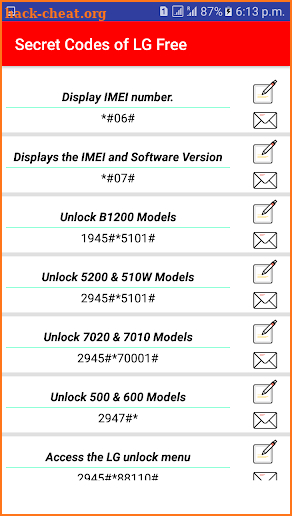 Secret Codes of Lg Free: screenshot