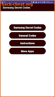 Secret Codes of Samsung Mobiles screenshot