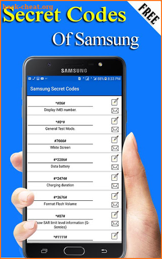 Secret Codes of Samsung : Updated screenshot