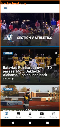 Section V Athletics screenshot