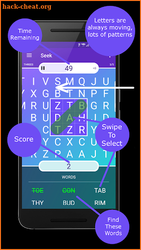 Seek Moving Word Search screenshot