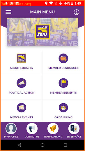 SEIU 87 screenshot