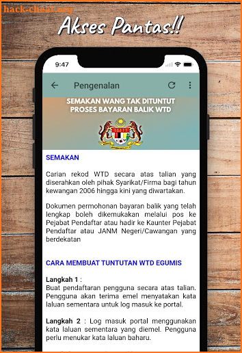 Semak Wang Tidak Dituntut screenshot