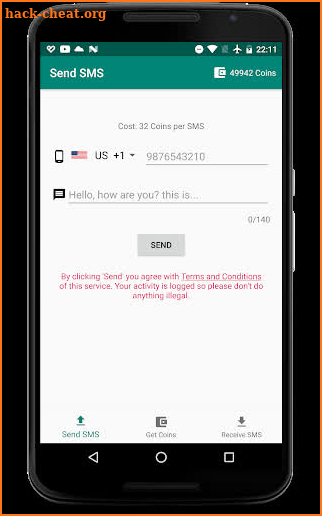 Send Free Text SMS screenshot