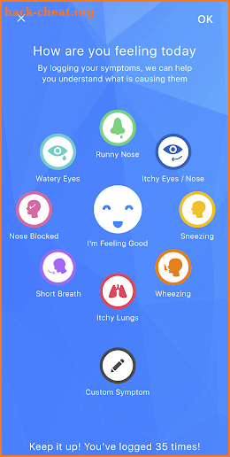 Sensio Air, Pollen & Pollution, allergy tracker screenshot