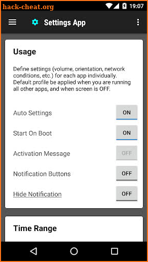 Settings App screenshot