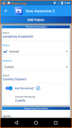 Sew Awesome 2 (Sewing Tracker) screenshot