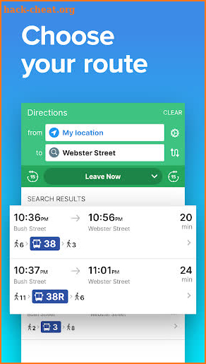 SF Bay Area Transit • Muni, BART, CalTrain, AC screenshot