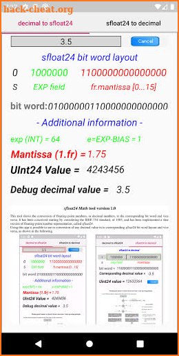 sfloat24 math tool screenshot