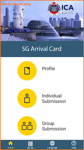 SG Arrival Card screenshot