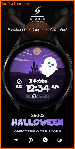 SH003 Watch Face, WearOS watch screenshot