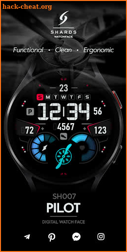 SH007 Watch Face, WearOS watch screenshot