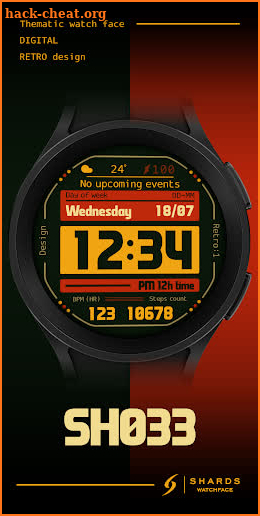 SH033 Watch Face, WearOS watch screenshot