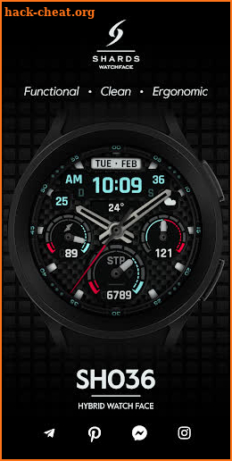 SH036 Watch Face, WearOS watch screenshot