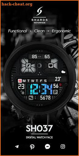 SH037 Watch Face, WearOS watch screenshot