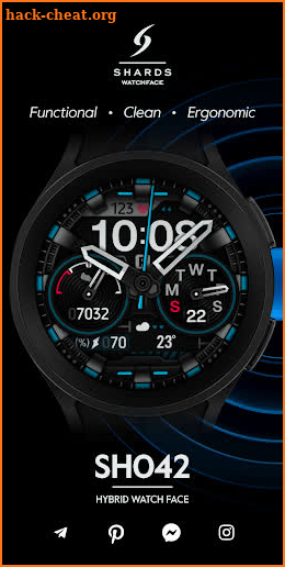 SH042 Watch Face, WearOS watch screenshot