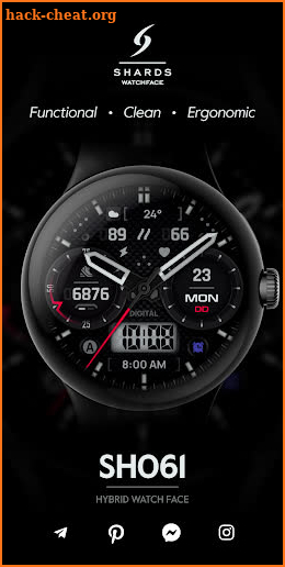 SH061 Watch Face, WearOS watch screenshot