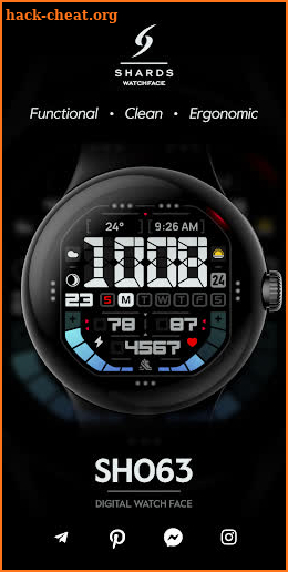 SH063 Watch Face, WearOS watch screenshot