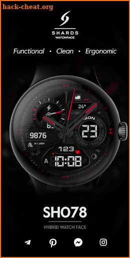 SH078 Watch Face, WearOS watch screenshot