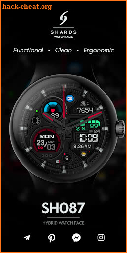 SH087 Watch Face, WearOS watch screenshot