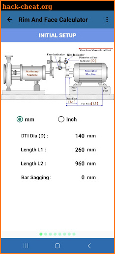 Shaft Alignment Calculator screenshot