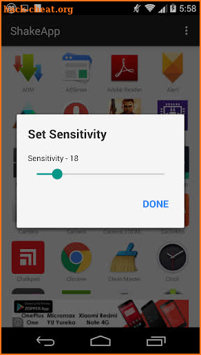 Shake and Open App screenshot