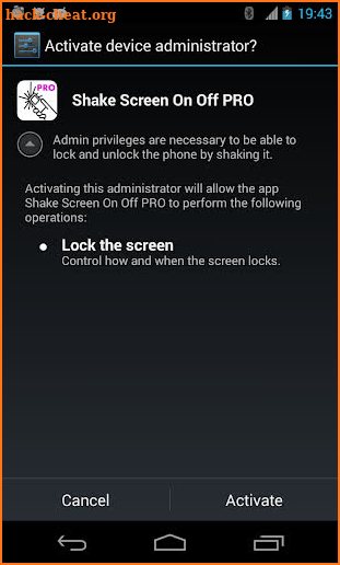 Shake Screen On Off PRO screenshot