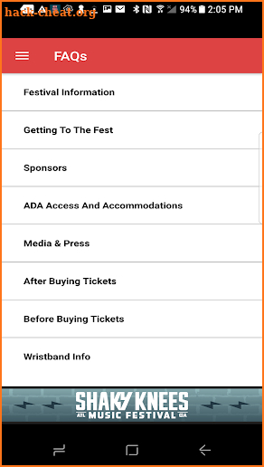 Shaky Knees Music Fest App screenshot