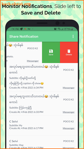 Share Notification: Save, Trigger and Monitor Noti screenshot