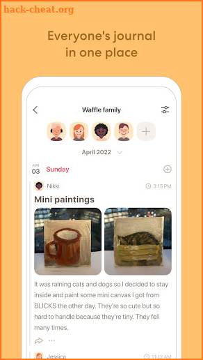 Shared Journal/Diary - Waffle screenshot