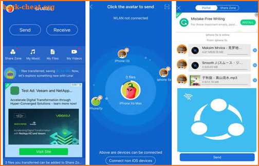 SHAREit Transfert & Share Big & small Files Tips screenshot