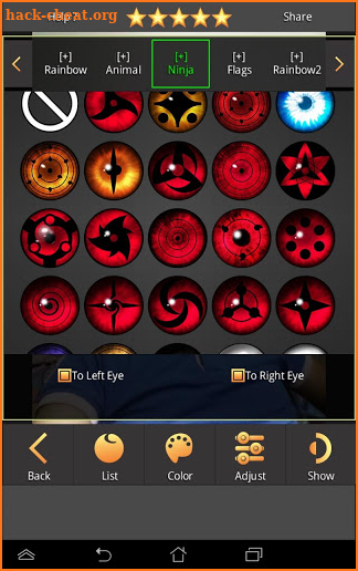 Sharingan - Eyes And Hair Color Changer screenshot