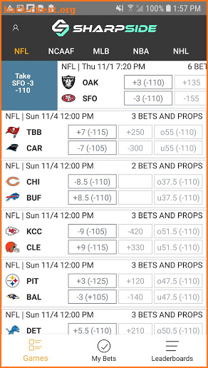 SharpSide - The Sports Betting Community screenshot