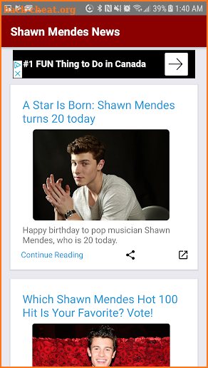 Shawn Mendes News screenshot