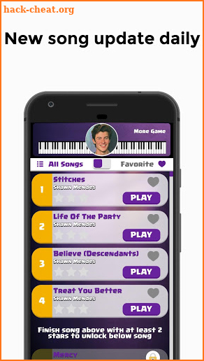 Shawn Mendes Piano Tiles screenshot