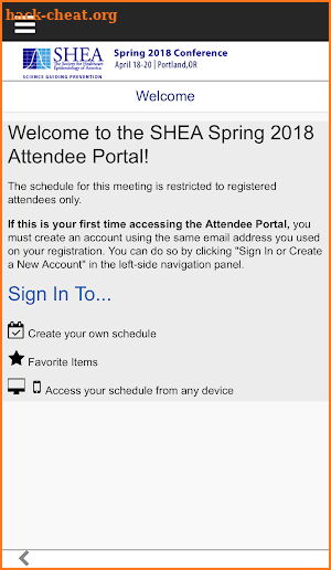 SHEA 2018 screenshot