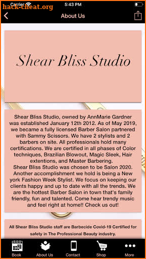 Shear Bliss Studio screenshot