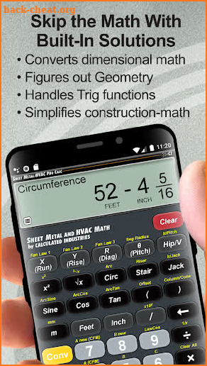 Sheet Metal HVAC Pro Construction Math Calculator screenshot