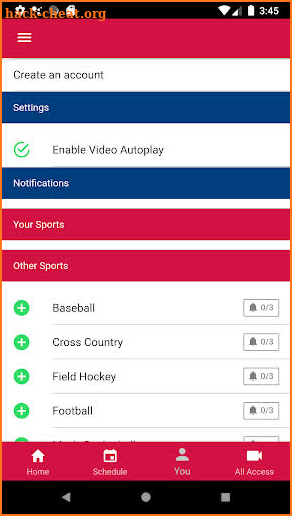 Shenandoah Athletics screenshot