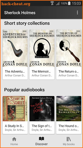 Sherlock Holmes free books screenshot