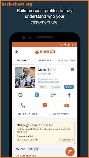 Sherpa CRM screenshot