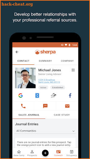 Sherpa CRM screenshot