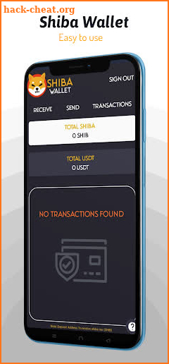 shiba wallet screenshot