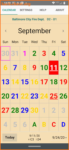 ShiftCal® for Baltimore Fire screenshot