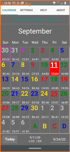ShiftCal® for Baltimore Fire screenshot