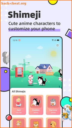 Shimeji-mini anime characters on screen screenshot