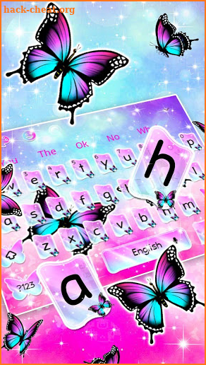 Shine Fluorescent Butterfly Keyboard Theme screenshot